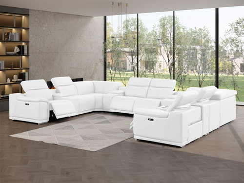 2679 - 12-Piece U-Shaped Power Reclining Sectional In Genuine Leather (4 Recliners)