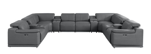 2679 - 12-Piece U-Shaped Power Reclining Sectional In Genuine Leather (4 Recliners)