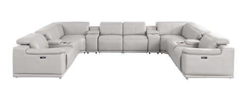 2679 - 12-Piece U-Shaped Power Reclining Sectional In Genuine Leather (4 Recliners)