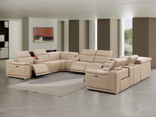2679 - 12-Piece U-Shaped Power Reclining Sectional In Genuine Leather (4 Recliners)