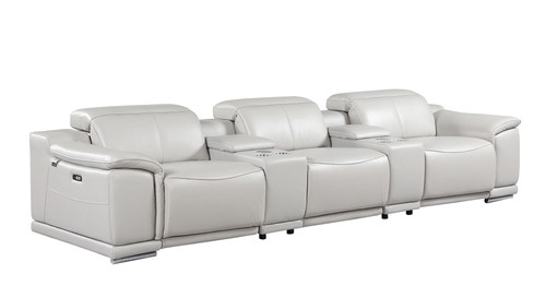 9762 - 5-Piece Modular Power Reclining Sofa And Loveseat Set With 3 Power Recliners In