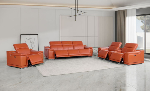9762 - 7-Piece Modular Power Reclining Sofa, Loveseat And Chair Set With 6 Power Recliners In