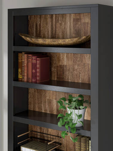 Manhattan Hardwood Solid Bookcase in Black