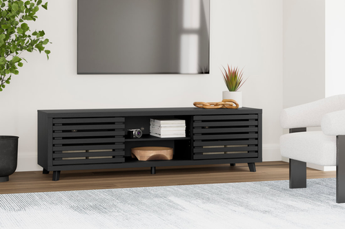 Felix Black Wood TV Stand 72" W1013-68 by Happy Homes