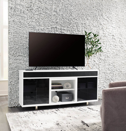 Dani White Wood TV Stand 72"L W756-68 by Happy Homes