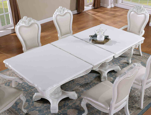 Manzanita White Dining Room Set - Table & Chairs & Hutch & Buffet  -  FM3261WH-Set - Furniture of America