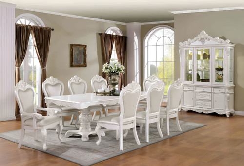 Manzanita White Dining Room Set - Table & Chairs & Hutch & Buffet  -  FM3261WH-Set - Furniture of America