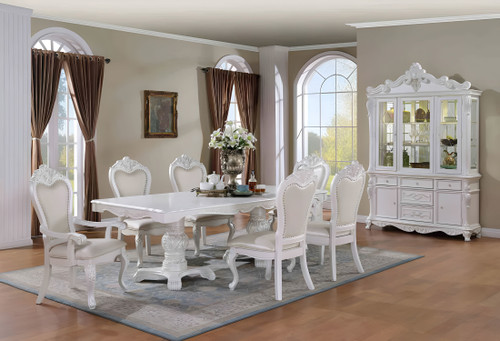 Manzanita White Dining Room Set - Table & Chairs & Hutch & Buffet  -  FM3261WH-Set - Furniture of America