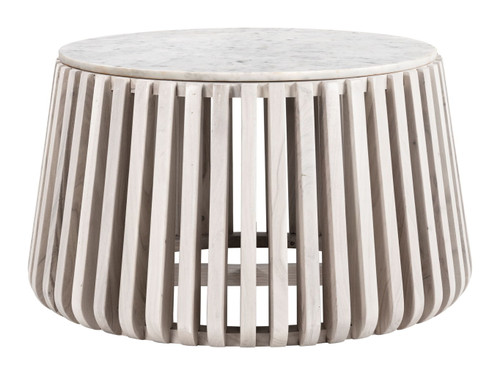 Cyprus - Coffee Table - White / Natural