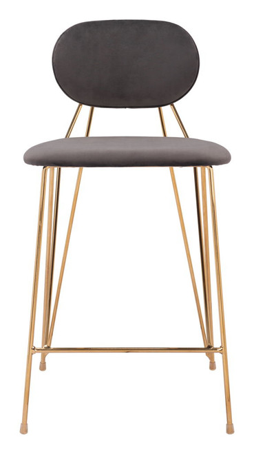 Georges - Counter Stool (Set of 2) - Gray / Gold