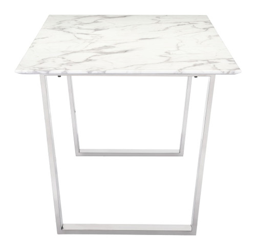 Atlas - Dining Table - White / Silver