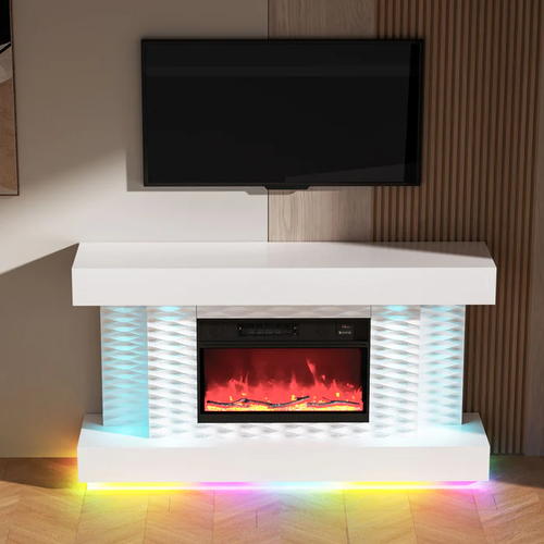 Fully Assembled 55" Multi-Flame Colors TV Stand with Fireplace A001-Emma by Vanitii
