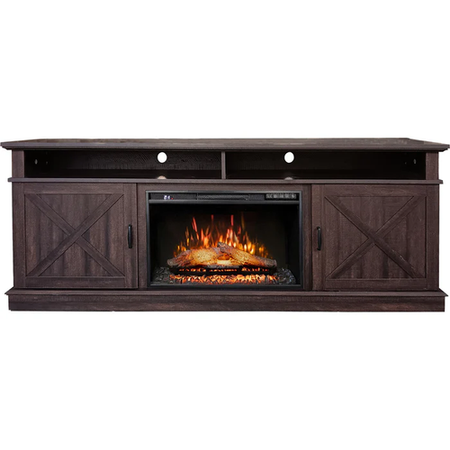 Fully Assembled 72" Melamine Veneer Fireplace TV Stand