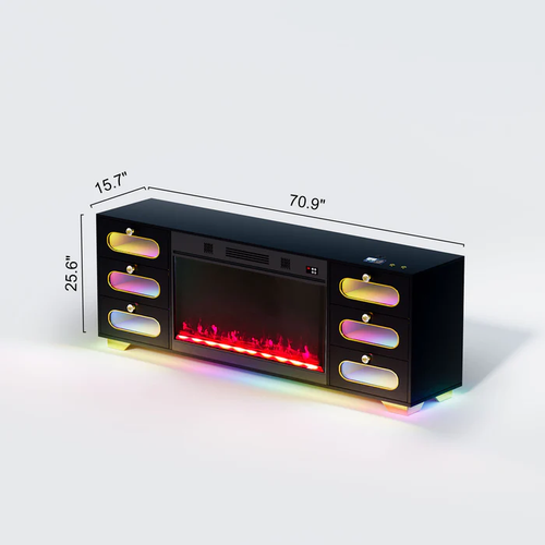 Fully Assembled 70" TV Stand Fireplace