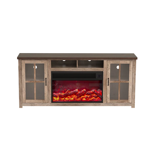 Fully Assembled 72" TV Stand with an Electronic Fireplace A9967-HZ03-Gray by Vanitii
