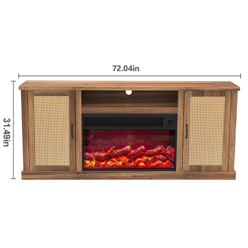 Fully Assembled 72" TV Stand with an Electronic Fireplace (HZ02)
