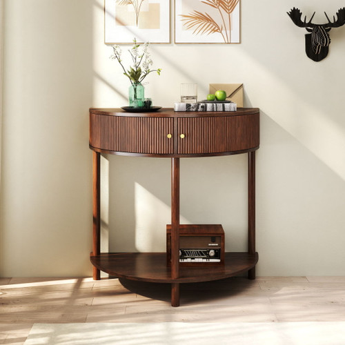 Demi Lune - Console Table With 2 Storage Drawers