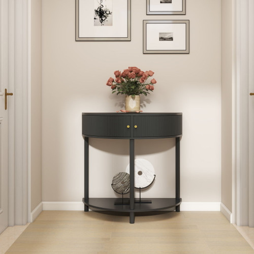 Demi Lune - Console Table With 2 Storage Drawers