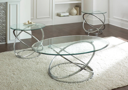 Avia Occasional Tables in Chrome Finish T104 by Happy Homes