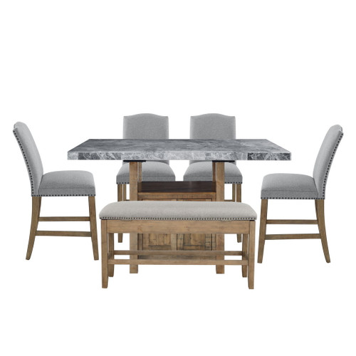Grayson - Counter Height Set With Gray Top Table