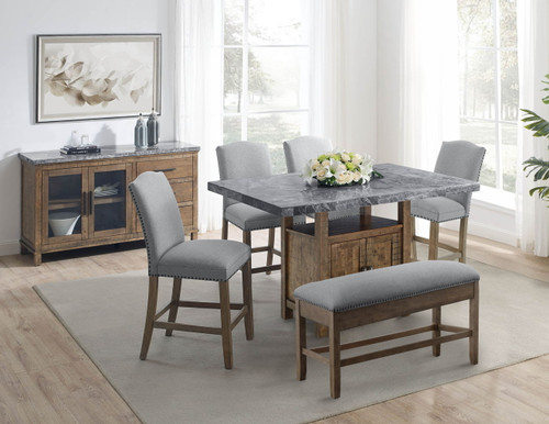 Grayson - Counter Height Set With Gray Top Table
