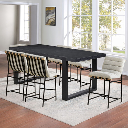 Yves - Counter Table With 6 Nicco Chairs