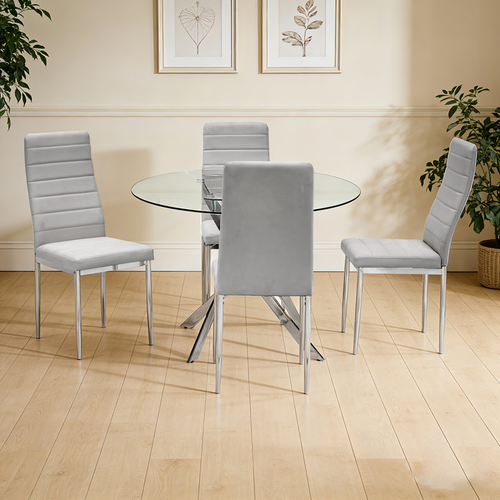Maxx Dining Room Set in Gray D107 by Happy Homes