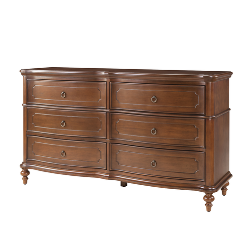 Raimund Traditional 6-Drawer Dresser with Solid Wood Legs