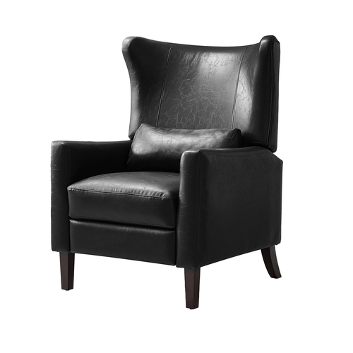 Alexis Transitional Faux Leather Manual Recliner with Wingback Design
