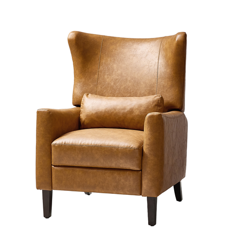 Alexis Transitional Faux Leather Manual Recliner with Wingback Design