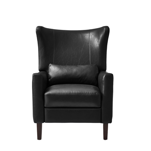 Alexis Transitional Faux Leather Manual Recliner with Wingback Design