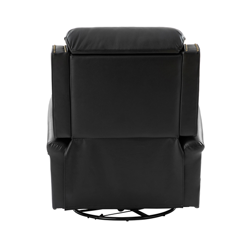 Felisa Transitional Genuine Leather Recliner with Fabric Pocket