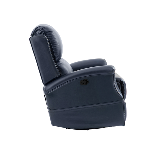 Felisa Transitional Genuine Leather Recliner with Fabric Pocket