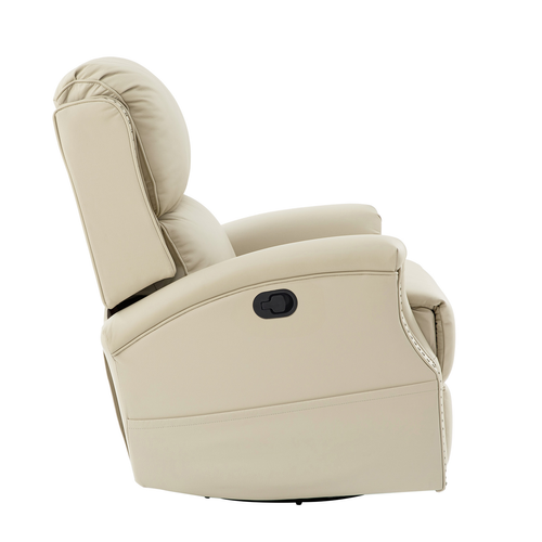Felisa Transitional Genuine Leather Recliner with Fabric Pocket