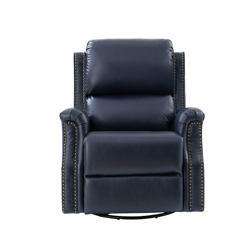 Felisa Transitional Genuine Leather Recliner with Fabric Pocket