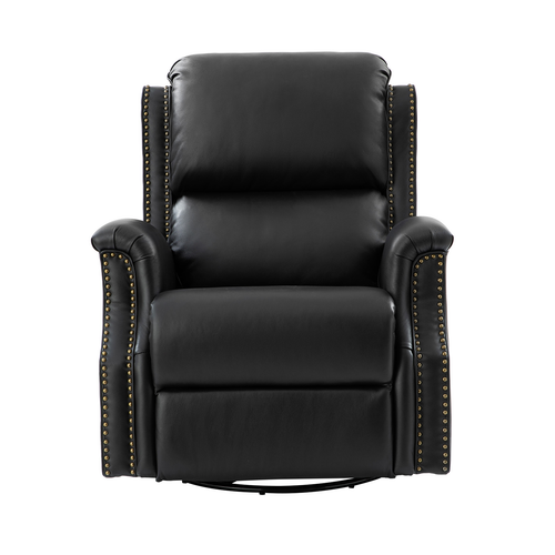 Felisa Transitional Genuine Leather Recliner with Fabric Pocket