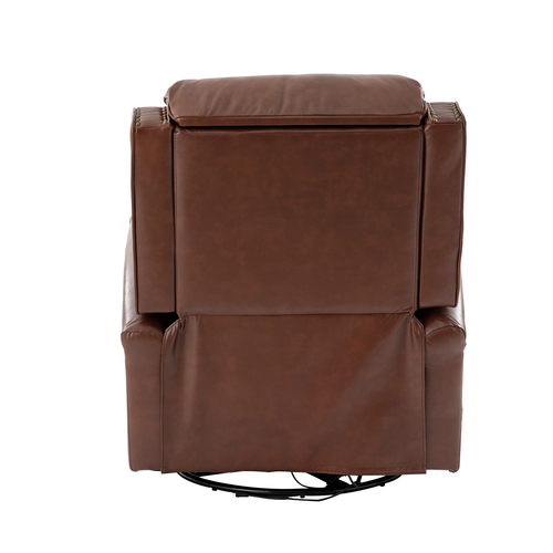 Felisa Transitional Genuine Leather Recliner with Fabric Pocket