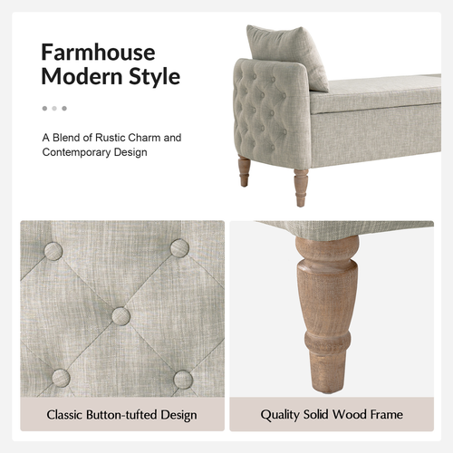 Reg 59 in. Bench with Solid Wood Legs