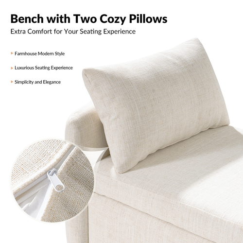 Reg 59 in. Bench with Solid Wood Legs