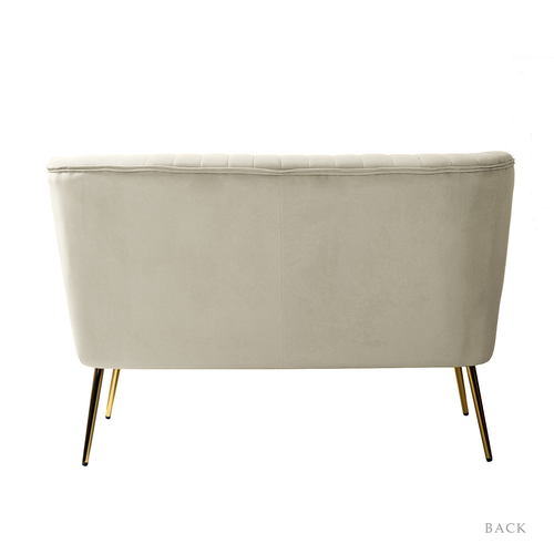 Carmita 47 in. Velvet Tufted 2-Seats Loveseats Sofa with Golden Base