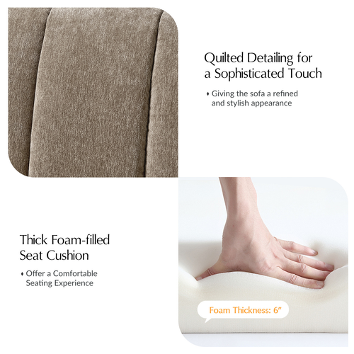 Josue 28 in. Armless 1-piece Modern Sectional Sofa