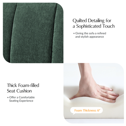 Josue 28 in. Armless 1-piece Modern Sectional Sofa