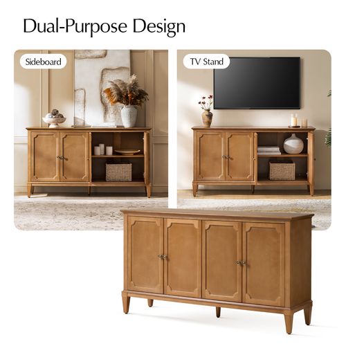 Pam 58 in. Wide 4 Door Wood Sideboard with Adjustable Shelves