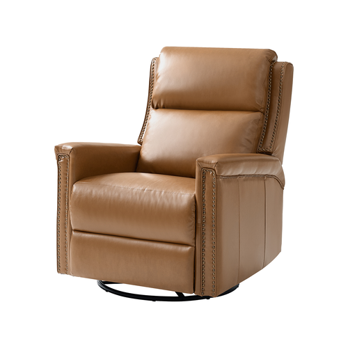 Tobias Traditional Leather Swivel and Rocker Power Recliner with Adjustable Backrest & Footrest and USB Ports