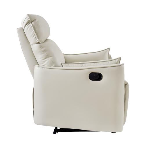 Nicola Faux Leather Oversized Manual Recliner with High-density Foam Cushions