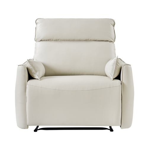 Nicola Faux Leather Oversized Manual Recliner with High-density Foam Cushions