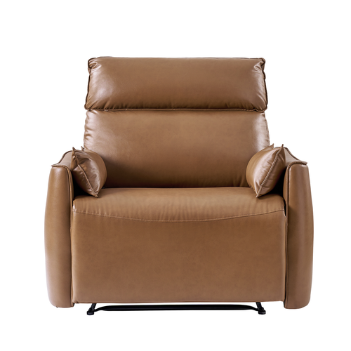 Nicola Faux Leather Oversized Manual Recliner with High-density Foam Cushions