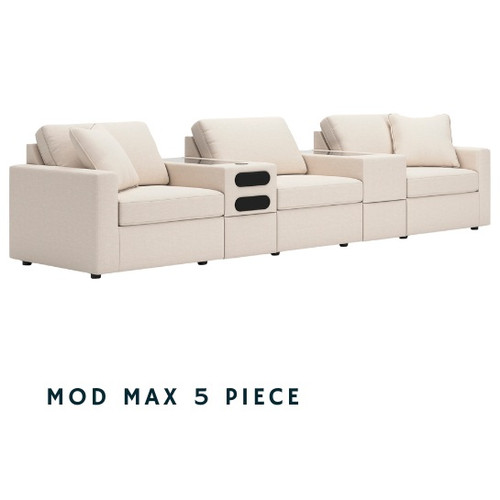 Alicia Oyster Modular Sectional in Fabric