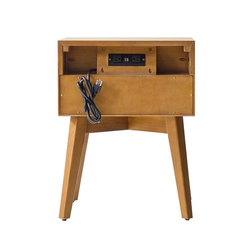 Tobia 1-Drawer 18 in. W Nightstand with Built-In Power Outlet