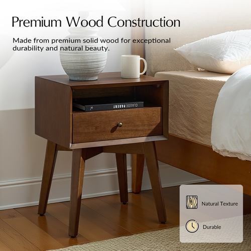 Tobia 1-Drawer 18 in. W Nightstand with Built-In Power Outlet